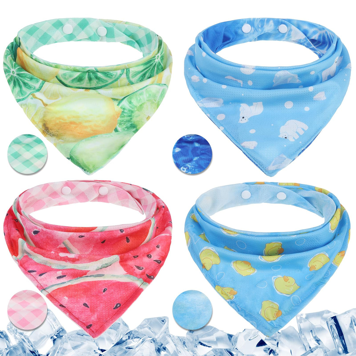 PAWCHIE Dog Bandanas Small Reversible Styles Pet Triangle Scarf Bibs - Adjustable with Two Snaps - Kerchief Set Accessories for Dogs, Puppy, Cats Red