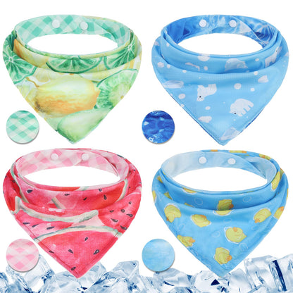PAWCHIE Dog Bandanas Small Reversible Styles Pet Triangle Scarf Bibs - Adjustable with Two Snaps - Kerchief Set Accessories for Dogs, Puppy, Cats