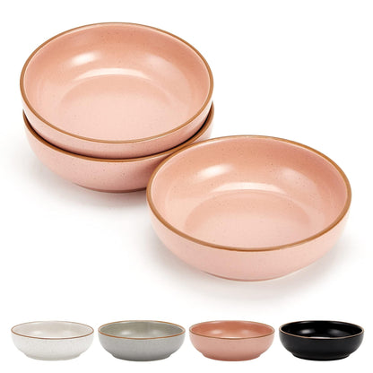 Ceramic Cat Bowls, Howise Pet Bowl Cat Dishes for Food and Water, 5.3 in Cat Food Dish 3 Pack Cat Food Bowls Set Small Dog Dish, Matte White Finish