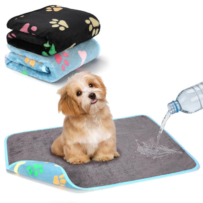 YUEPET 2 Pack Puppy Waterproof Blankets for Small Dogs, Dog Blanket 23"x16"