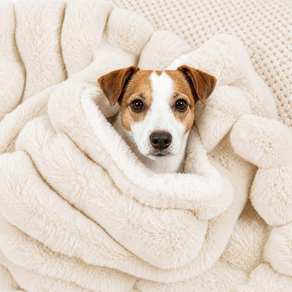 Dog Blanket for Small Dogs, Soft Rabbit Fur Puppy Blanket 25x35 Grey