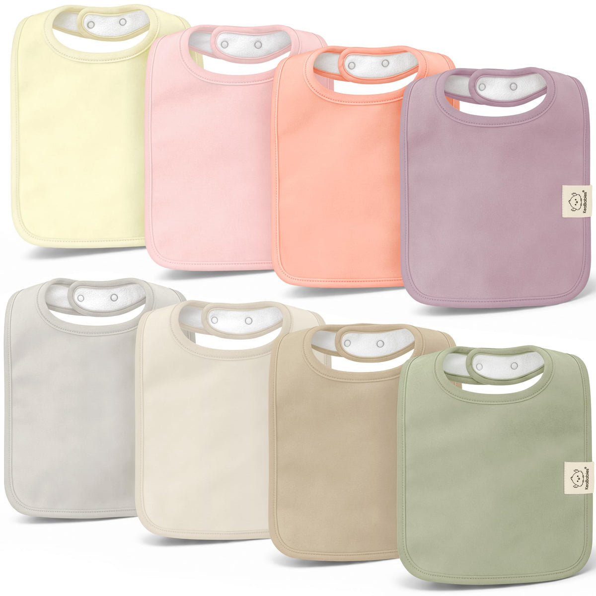 KeaBabies 8-Pack Organic Baby Bibs for Boys, Girls Drool Bibs (Dew)