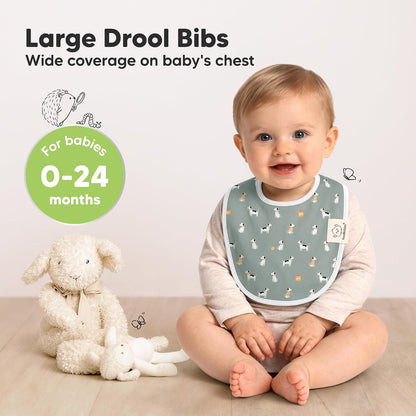 KeaBabies 8-Pack Organic Baby Bibs for Drooling and Teething (Pets & Paws)