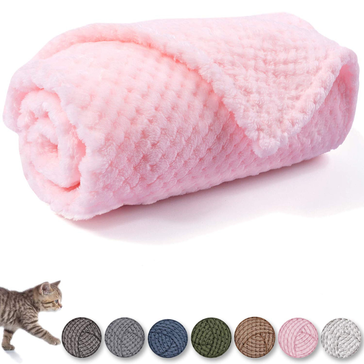 Warm Soft Fuzzy Dog or Cat Blanket, Plush Fleece Throws for Puppy, Kitten, Medium, Large Dogs - Blue (M/32" x 40")