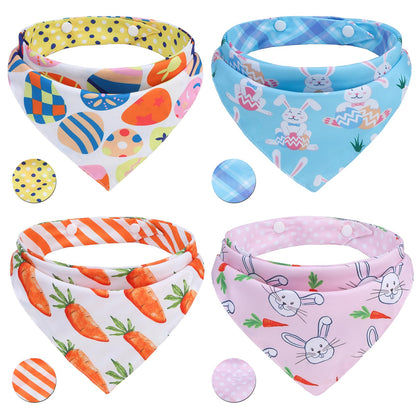 PAWCHIE Dog Bandanas Small Reversible Styles Pet Triangle Scarf Bibs - Adjustable with Two Snaps - Kerchief Set Accessories for Dogs, Puppy, Cats