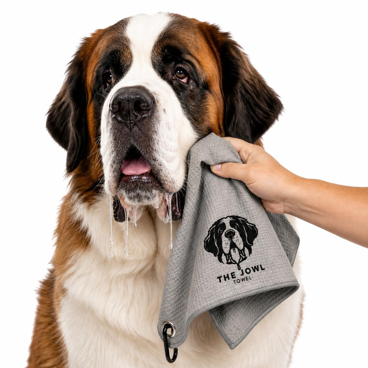 Dog Drool Towel for Large Dogs – Absorbent Microfiber Drool Catcher, Collar & Leash Attachment, Convenient Alternative to Drool Bibs (3 Pack)