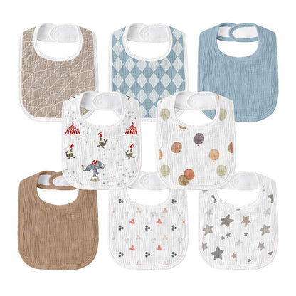 Muslin Bibs for Baby Girl, Adjustable Fit for Drooling and Teething Toddler