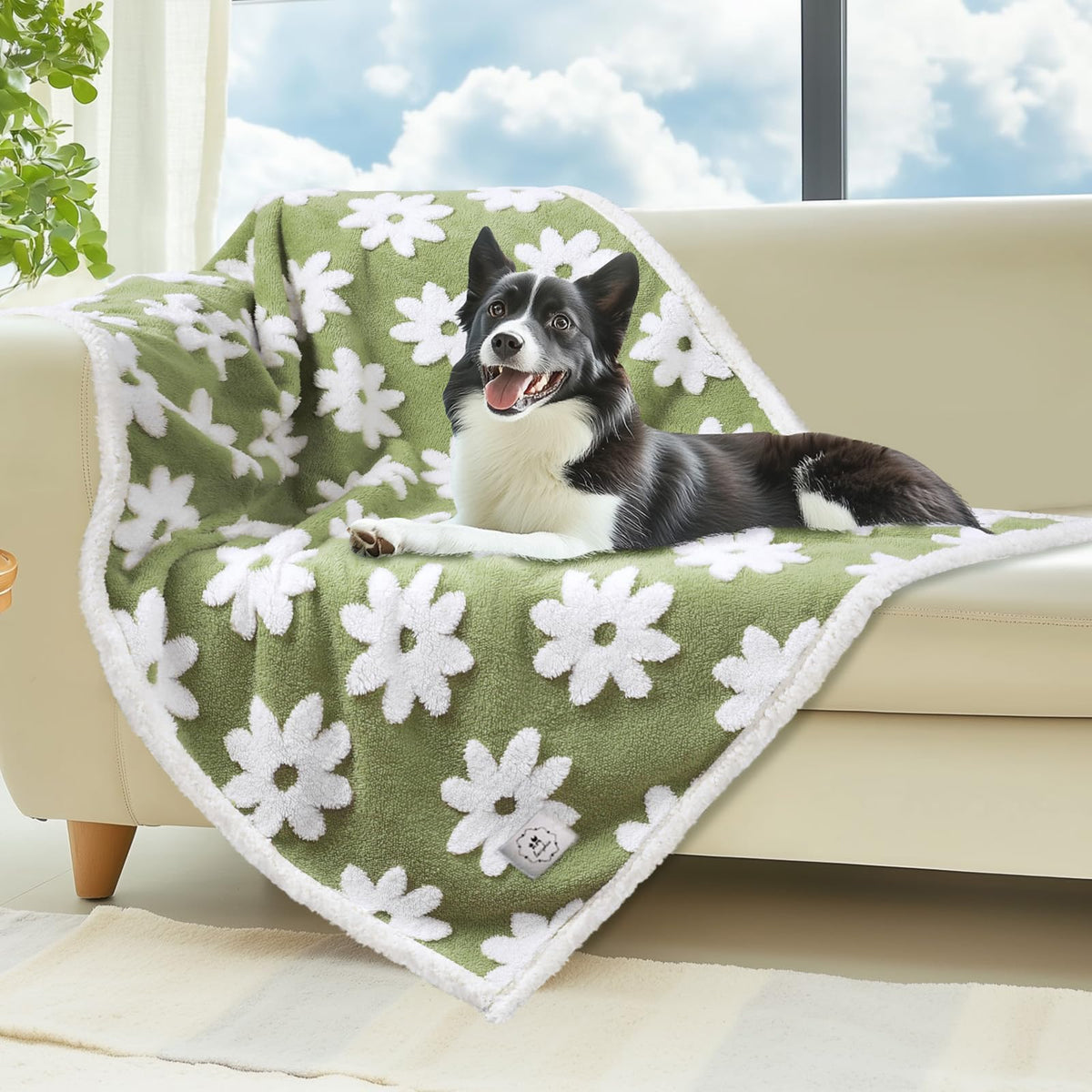 Luciphia Waterproof Dog Blanket for Small Dogs Cats Soft Reversible Fleece