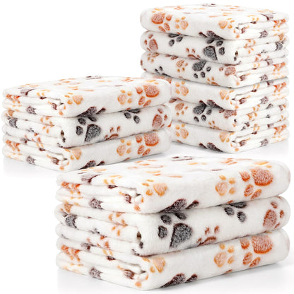 Tegeme 12 Pcs Puppy Blanket for Cat, 30 x 20 Inch White
