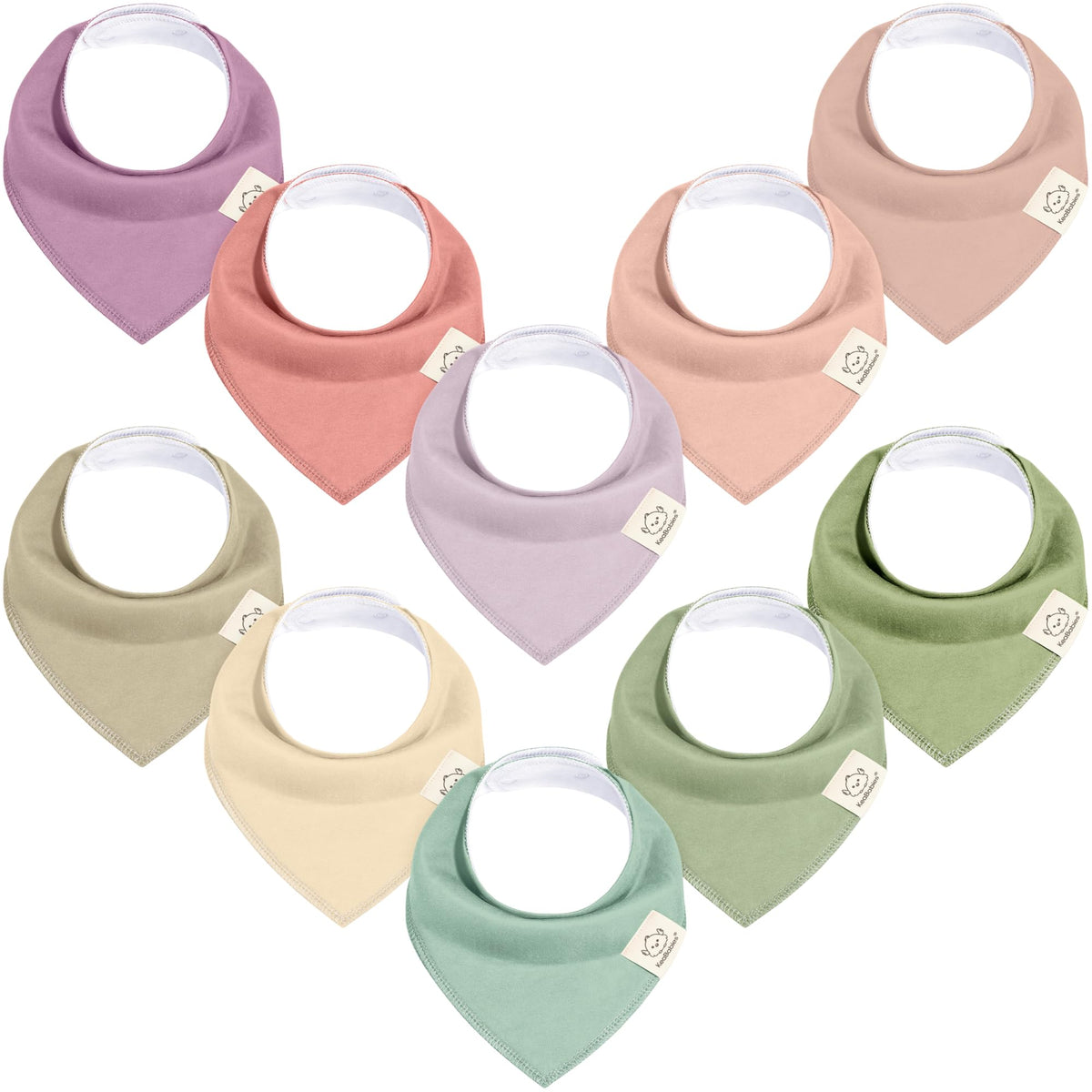 KeaBabies 8pk Organic Baby Bandana Bibs for Drooling Teething, Pets & Paws
