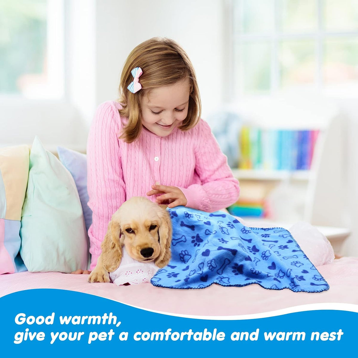 Chumia 28 Pcs Puppy Blanket Bulk Fleece Dog Blanket, 24x28 Inch, 28 Styles