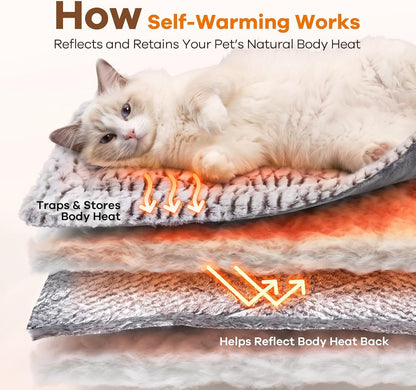 Mora Pets Self Warming Cat Bed Self Heating Cat Pad Pet Mat Indoor Outdoor