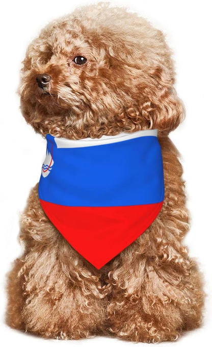 Flag of Slovenia Soft Breathable Pet Triangle Bib Dog Bandanas for Dogs Cats Fashion Feeding Dribble Bib Home Outdoors Pet Bandana Dog