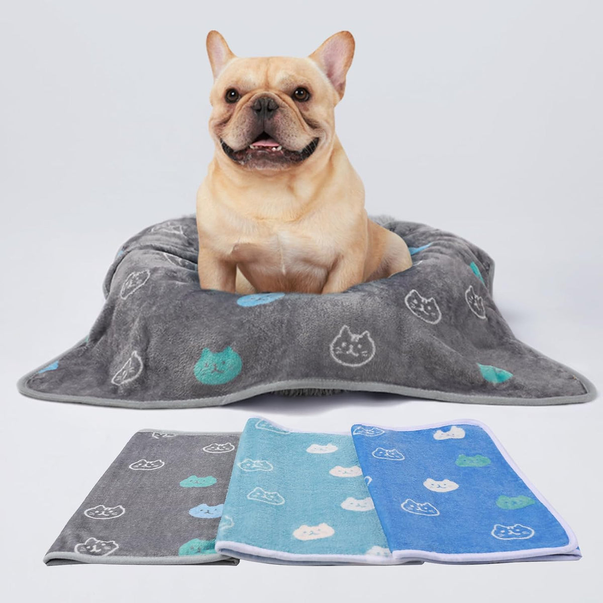 Luciphia 3 Pack Cute Cat Blankets Cozy Small Throw for Pet Puppy,23"x16"