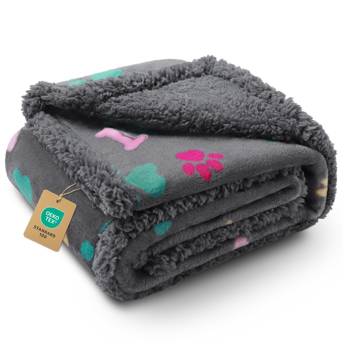 Luciphia Waterproof Dog Blanket Reversible Sherpa Fleece for Small Dogs Cat