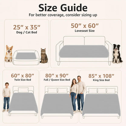 LOOBANI Waterproof Dog Blanket for Small Dogs, Pet Blanket, 25"x30", Cream