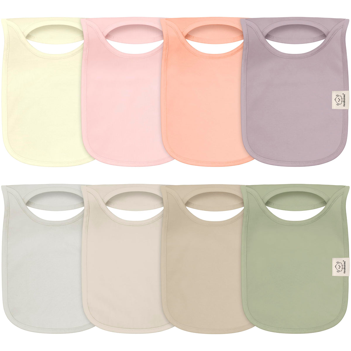 KeaBabies 8-Pack Bibs for Baby Girls, Boys Pullover Baby Bibs 6-36M (Brick)