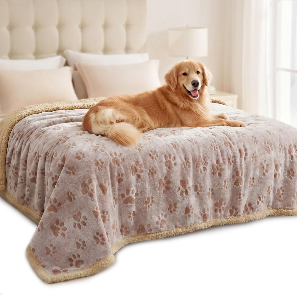Luciphia Waterproof Dog Blanket Reversible Sherpa Fleece for Small Dogs Cat