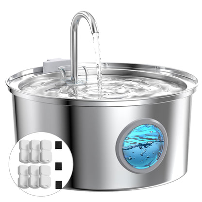 Cat Water Fountain Stainless Steel: 74oz/2.2L Cat Fountain for Drinking