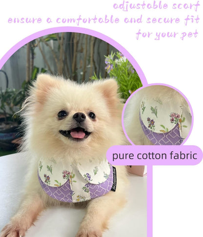 Adjustable, Reusable Cat and Dog Bib for Eating or Playtime — Universal Pet Accessory (Purple, XS)
