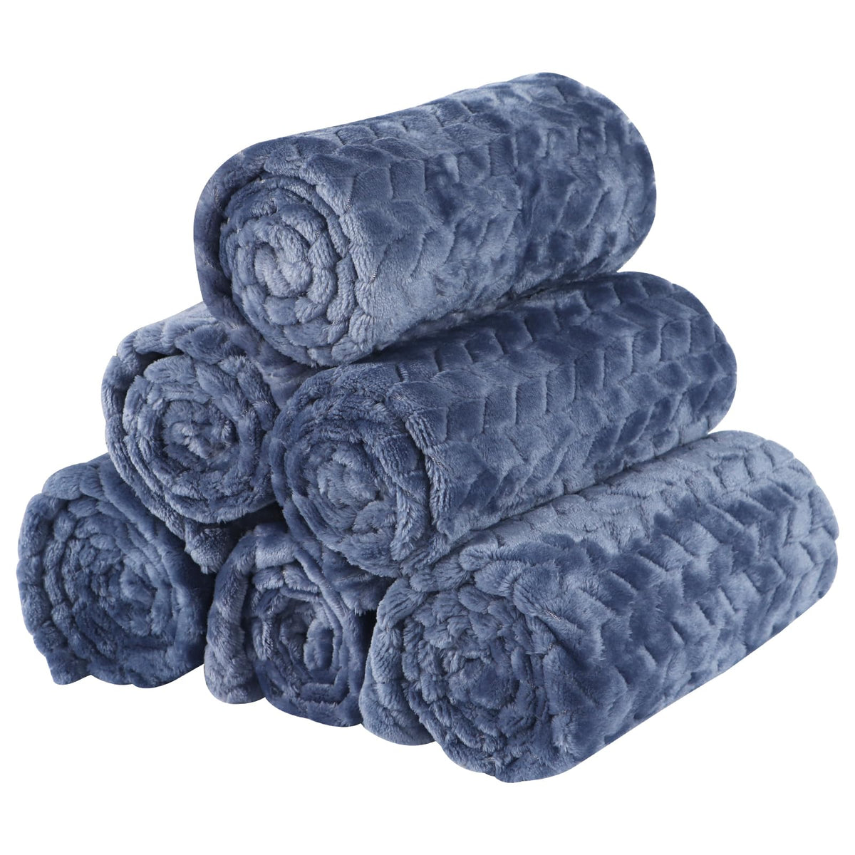 BVAGSS 6 Pack Small Dog Blanket, Super Soft Warm Pet Cover Blankets, Paw Print Puppy Fleece Flannel Blanket for Small Medium Dogs and Cats MW003