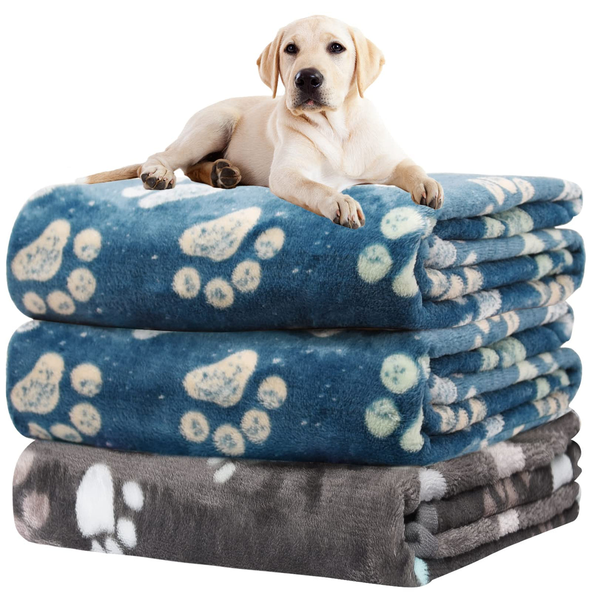Rezutan Blanket for Large Dogs & Cats Soft Reversible Cute Paw 40"x31"