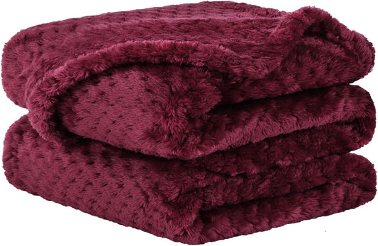 uxcell Fluffy Knitted Pet Blanket for Kitten Doggy 27x40 Burgundy