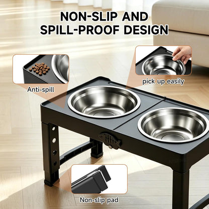 Black Elevated Dog Bowls Large Raised Dogs Bowl Stand Large/Medium Dogs