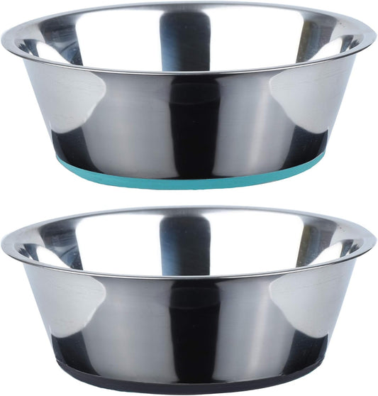 PEGGY11 Deep Stainless Steel Dog Bowls, 3 US Cup Each, 2-Pack