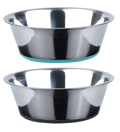 PEGGY11 Deep Stainless Steel Dog Bowls, 3 US Cup Each, 2-Pack