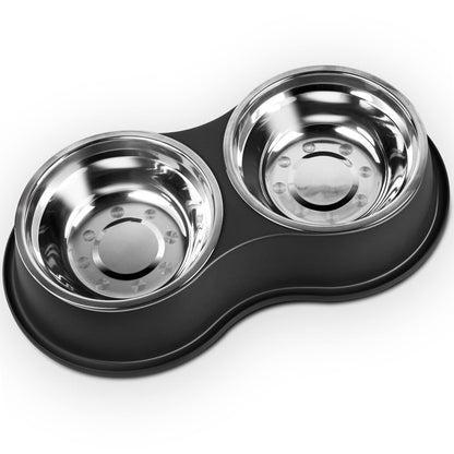Epetslove Stainless Steel Dog Bowls Double Non-Slip Dog Water and Food Bowl