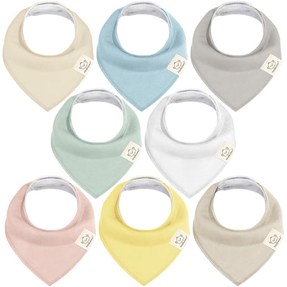 KeaBabies 8pk Organic Baby Bandana Bibs for Drooling Teething, Pets & Paws