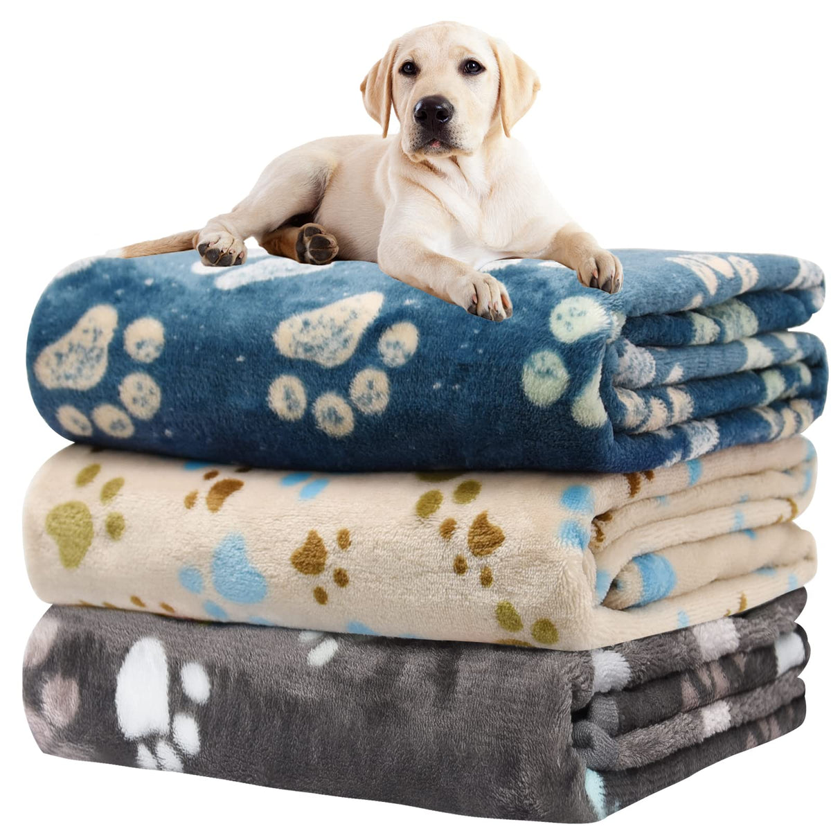 Rezutan Blanket for Large Dogs & Cats Soft Reversible Cute Paw 40"x31"