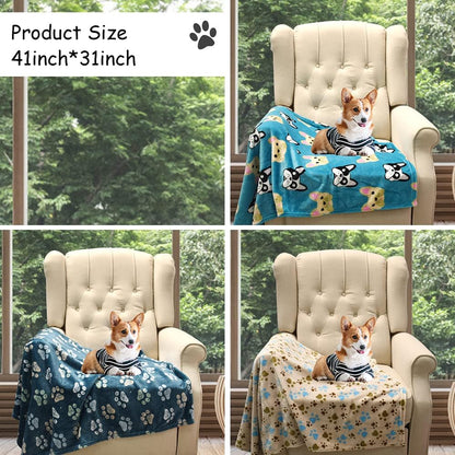 Rezutan Blanket for Large Dogs & Cats Soft Reversible Cute Paw 40"x31"