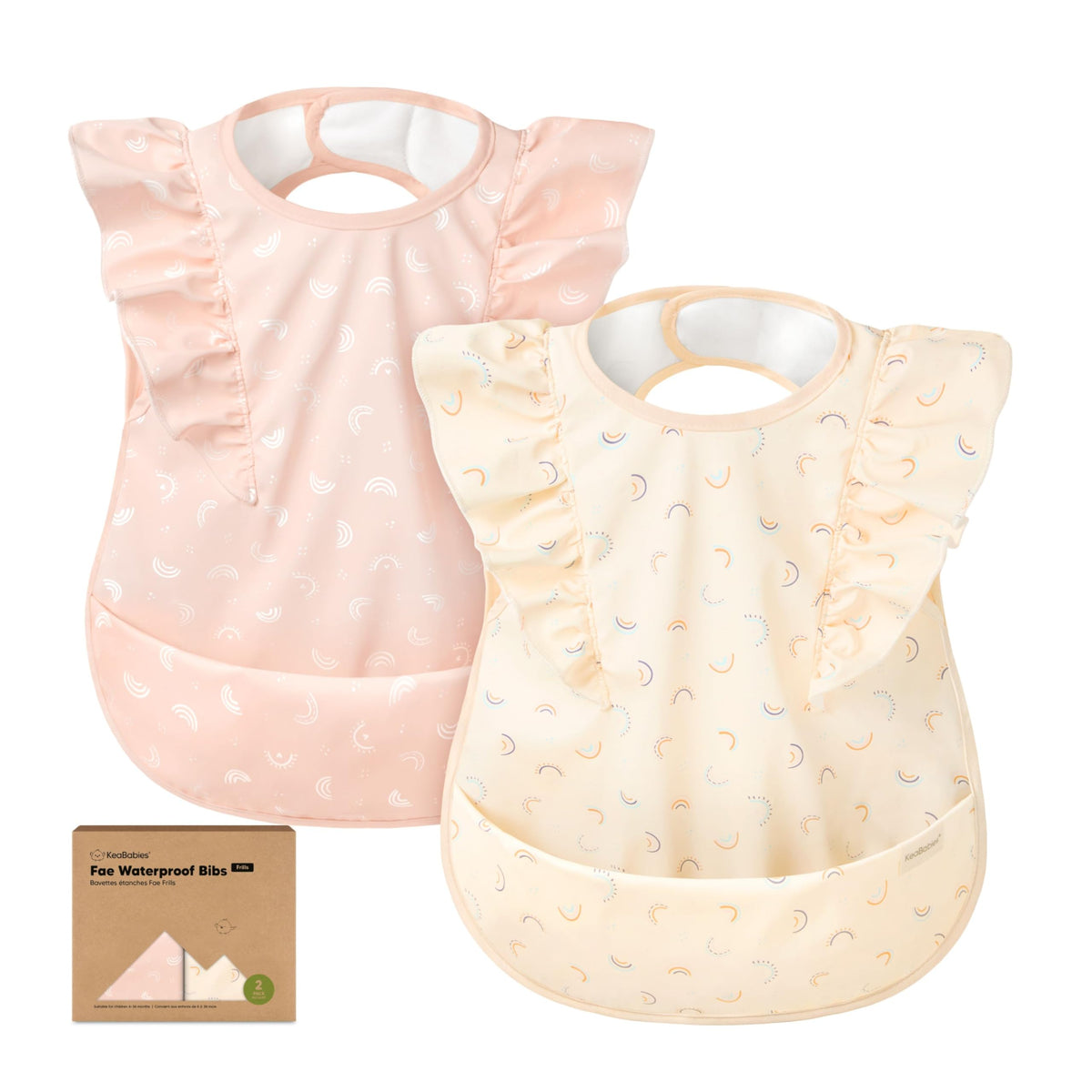 KeaBabies Waterproof Bibs for Baby Girl,Boy, 2-pk Lightweight (Pets & Paws)