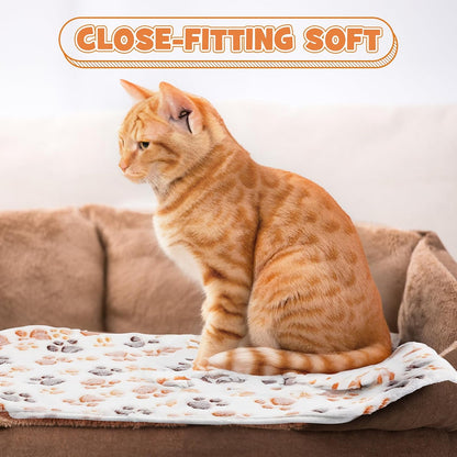 Tegeme 12 Pcs Puppy Blanket for Cat, 30 x 20 Inch White