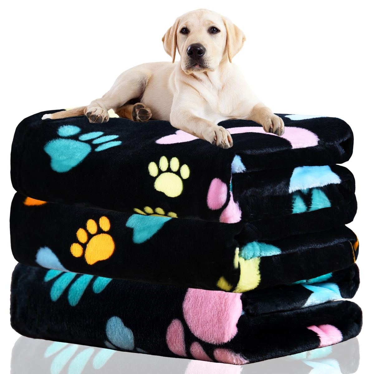 Rezutan Blanket for Large Dogs & Cats Soft Reversible Cute Paw 40"x31"