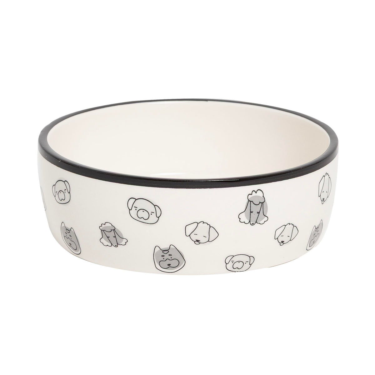 Pearhead Ceramic Dog Bowl - Woof Speckled Pet Food & Water Dish, 20 oz