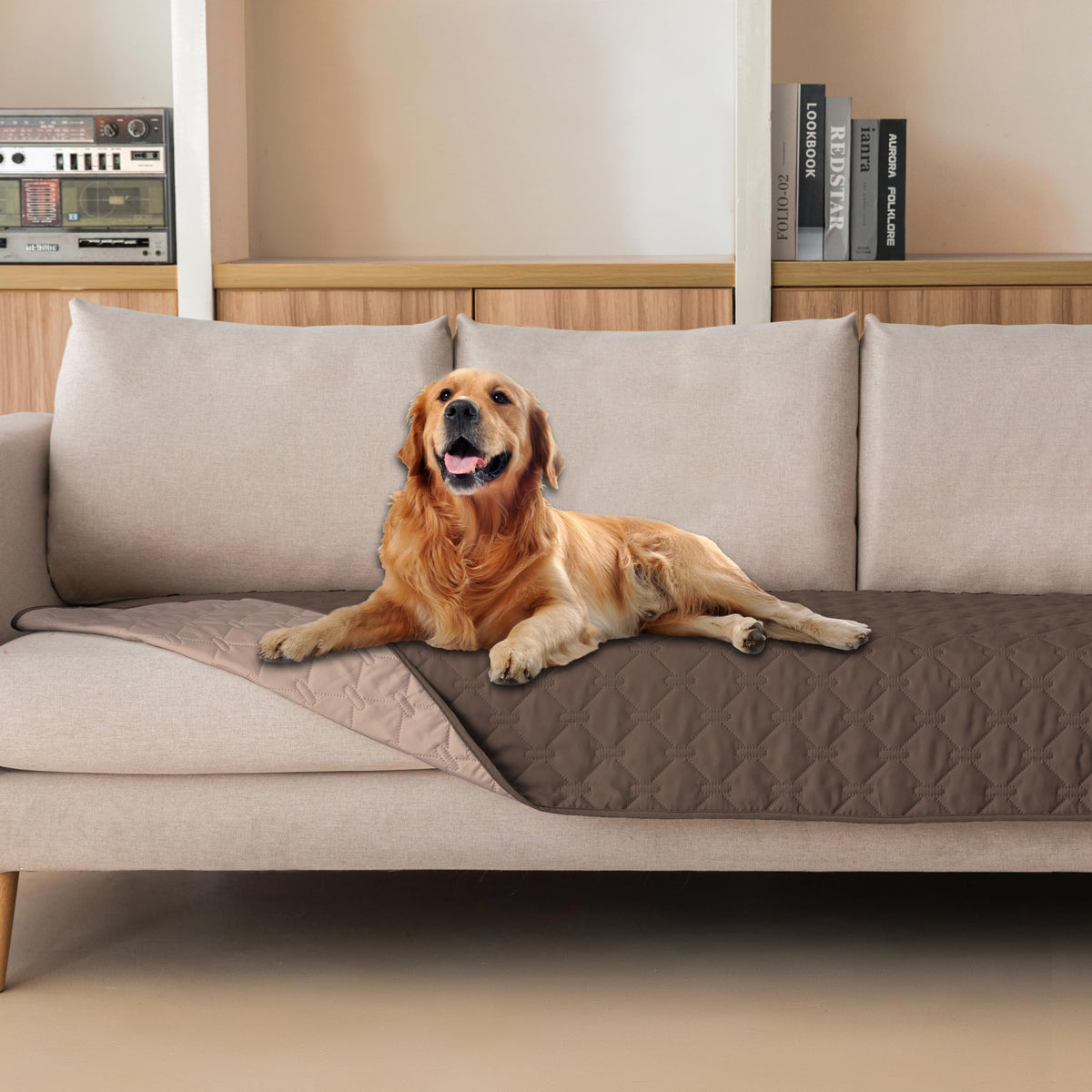 gogobunny Waterproof Pet Blanket for Bed, Washable Couch Cover for Dog Cat