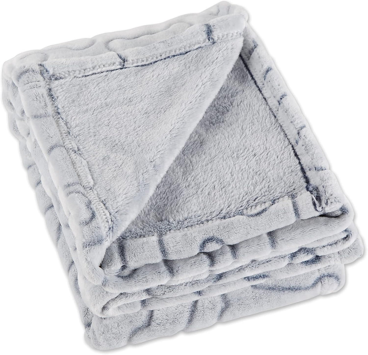 Bone Dry Embossed Bone Print Pet Blanket, 36x48", Gray