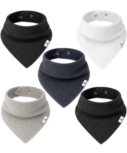 Diaper Squad 10-Pack Organic Cotton Baby Bibs for Baby Boy, Girl