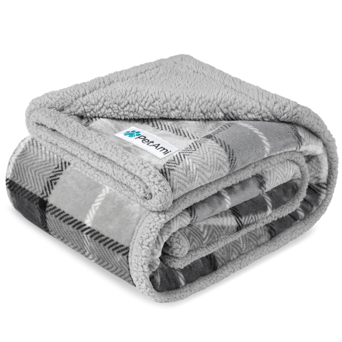 PetAmi Waterproof Dog Blanket for Large Dog Cat Pet, 60x80, Grey Sherpa