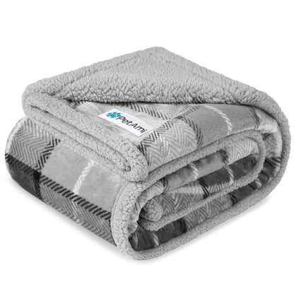 PetAmi Waterproof Dog Blanket for Large Dog Cat Pet, 60x80, Grey Sherpa