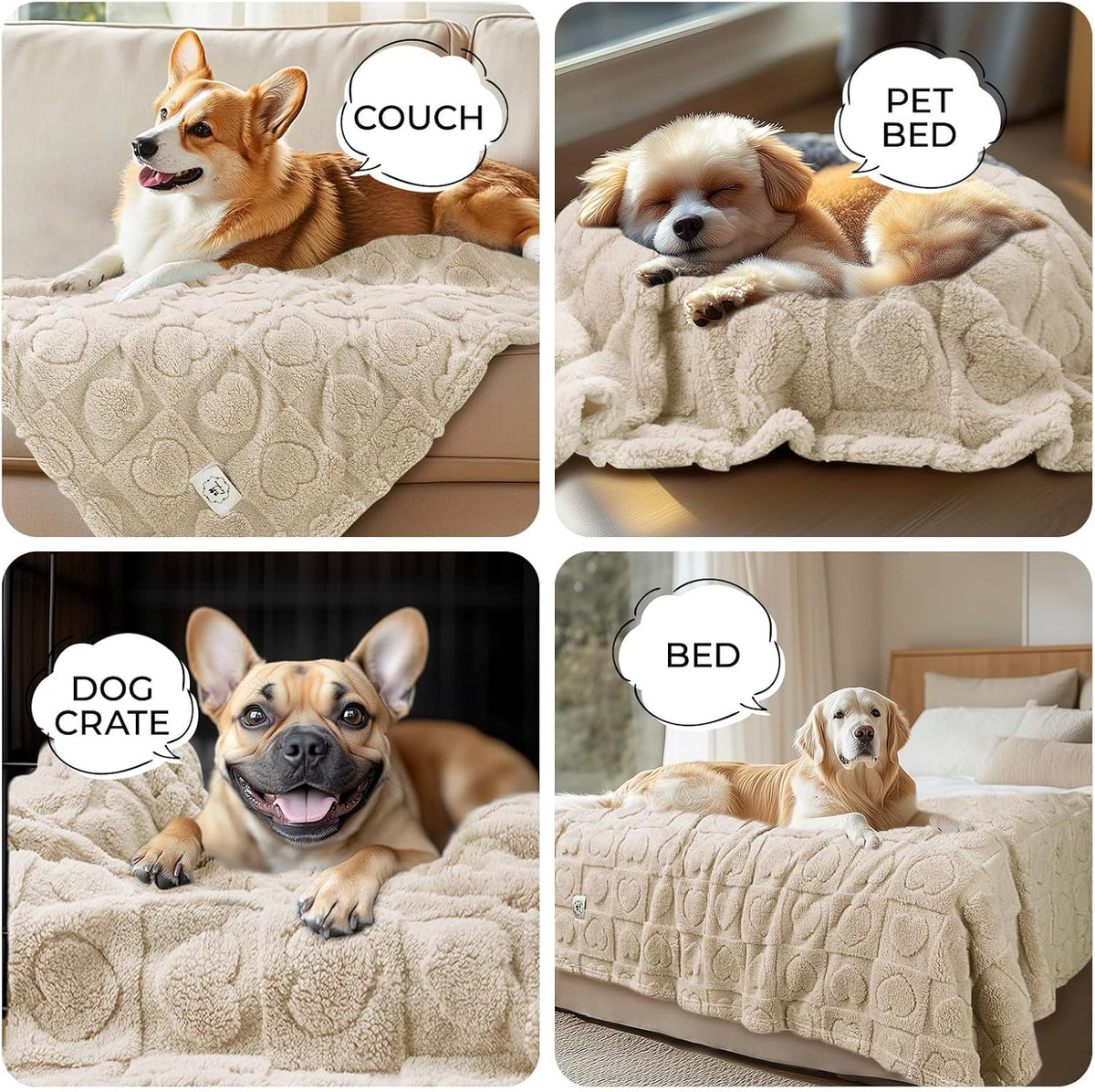 Luciphia 2 Pack Small Dog Blanket, Cozy Fleece Throw for Puppy Cat,30"x20"