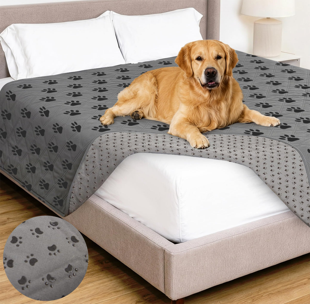 GORILLA GRIP® Waterproof Dog Blanket, Couch Cover for Dogs, 82x102 Charcoal