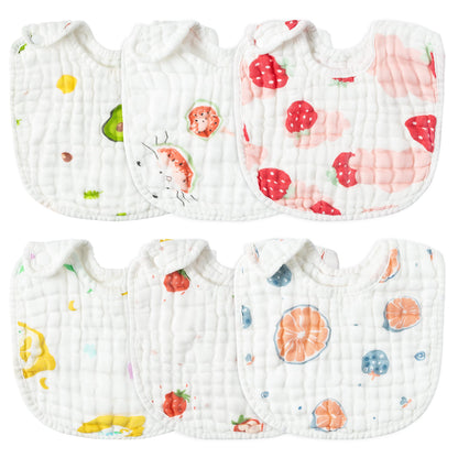 Zainpe 6Pcs Snap Muslin Cotton Baby Bibs