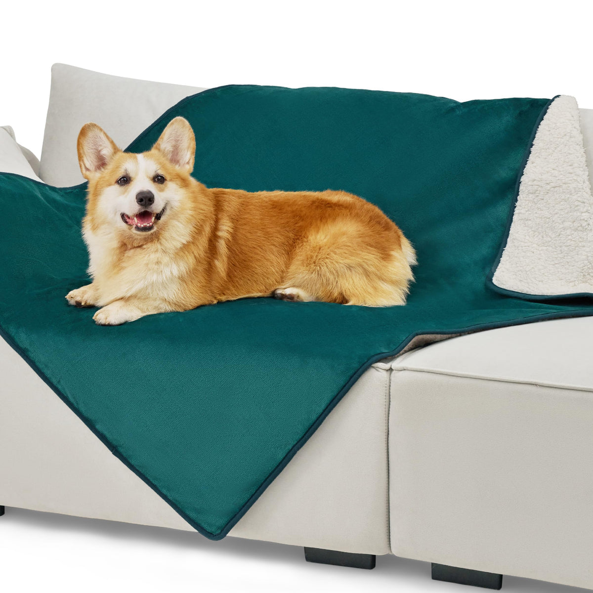 Bedsure Waterproof Dog Blankets for Large Dogs Sherpa Fleece Throw, 40X50