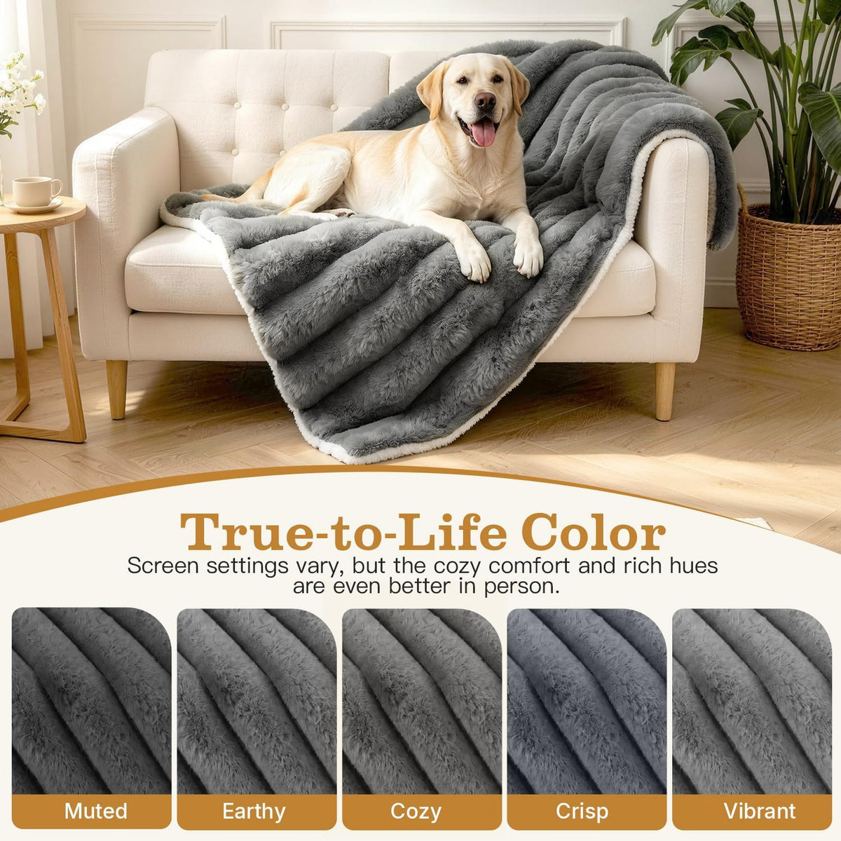Dog Blanket for Small Dogs, Soft Rabbit Fur Puppy Blanket 25x35 Grey