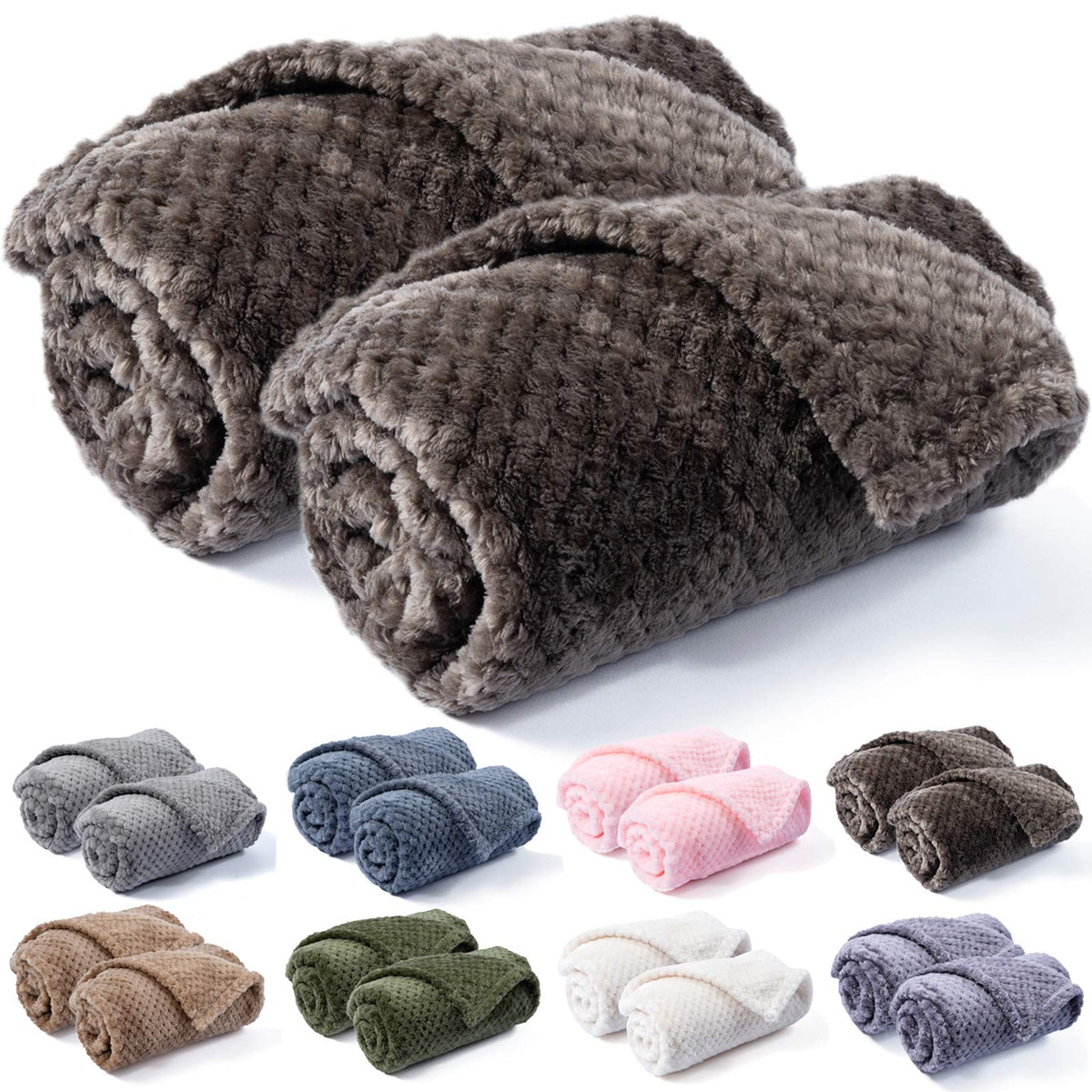 Warm Soft Fuzzy Dog or Cat Blanket, Plush Fleece Throws for Puppy, Kitten, Medium, Large Dogs - Blue (M/32" x 40")
