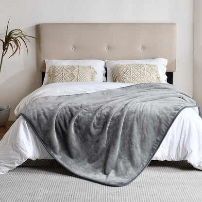 Soft Waterproof Blanket for Bed Couch Sofa, Grey, 50x60 inches
